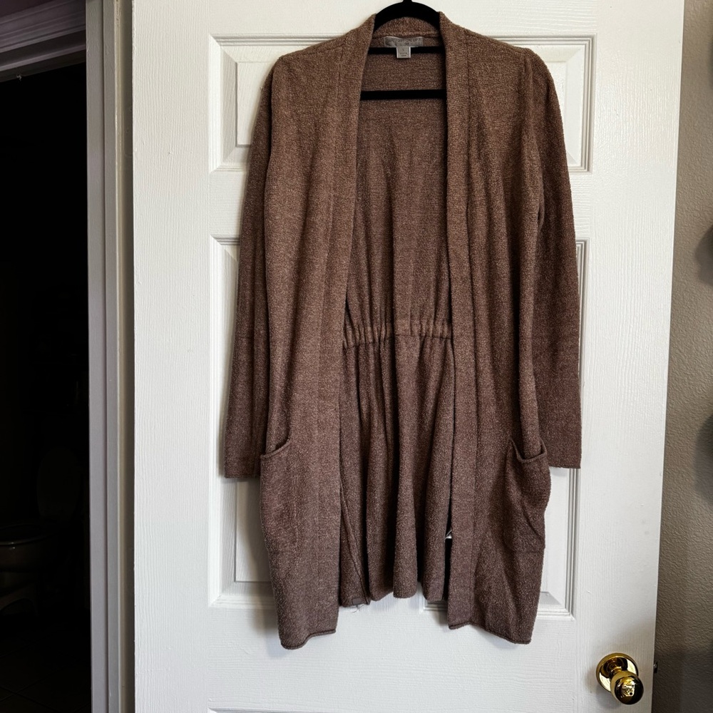 Barefoot Dreams Tan Open Front Cardigan